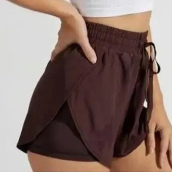 Buff Bunny Women’s Lifesaver Shorts - Dark Brown Size Medium - Picture 1 of 12